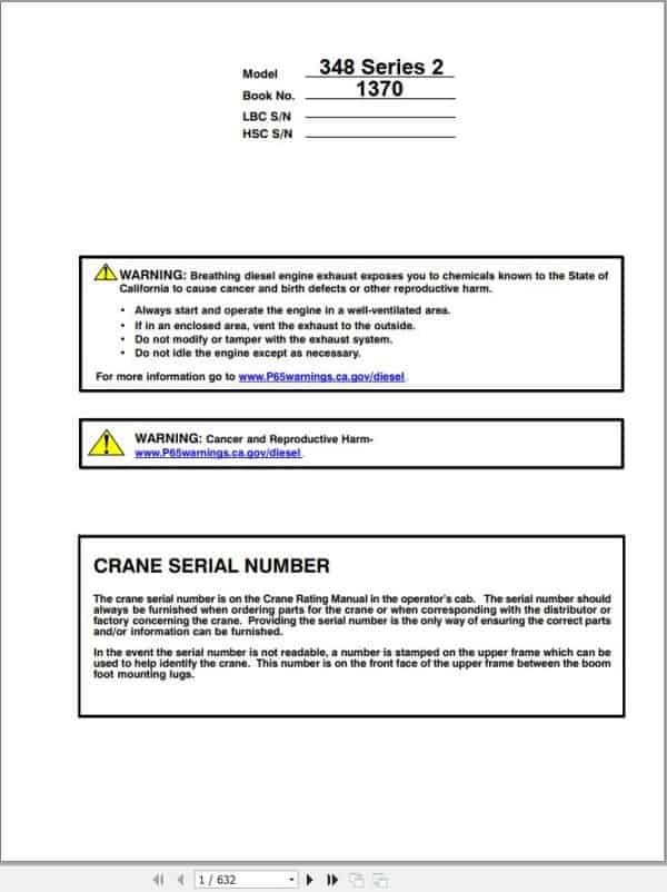 Link Belt Crane 348 S2 Service Manual (1)