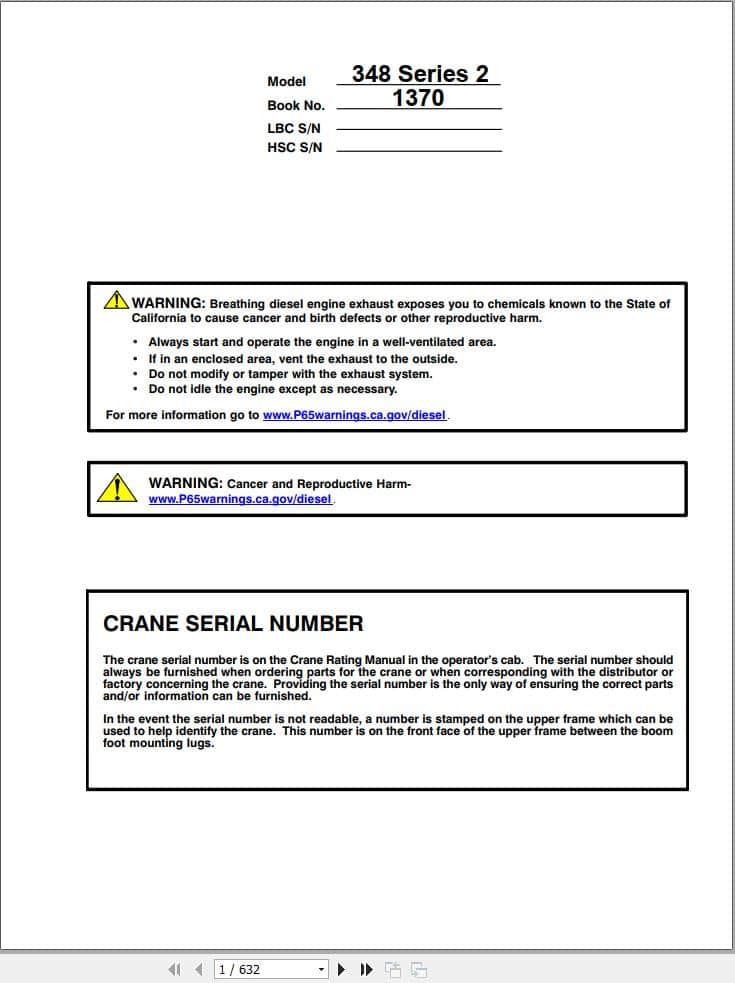 Link Belt Crane 348 S2 Service Manual (1)