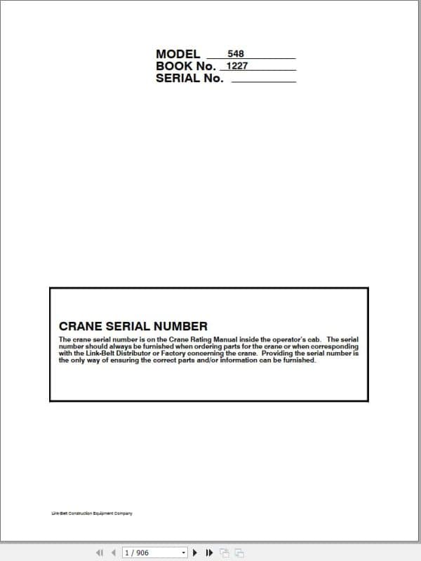 Link Belt Crane 548 Service Manual (1)