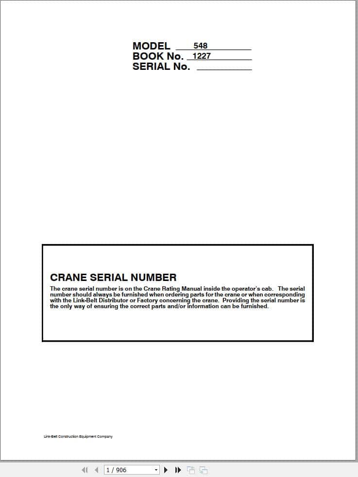 Link Belt Crane 548 Service Manual (1)