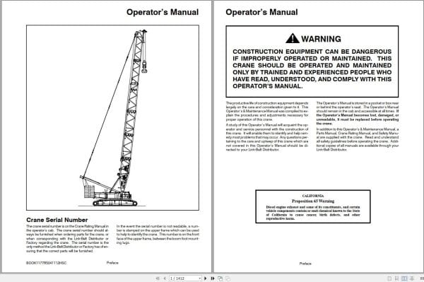 Link Belt Crane 548HSL Operation Manual (1)