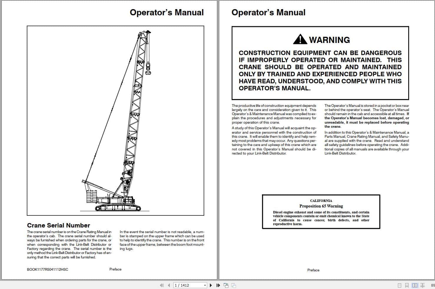 Link Belt Crane 548HSL Operation Manual (1)