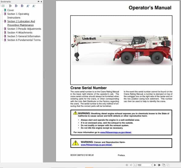 Link Belt Crane 80RT Operation Manual (1)
