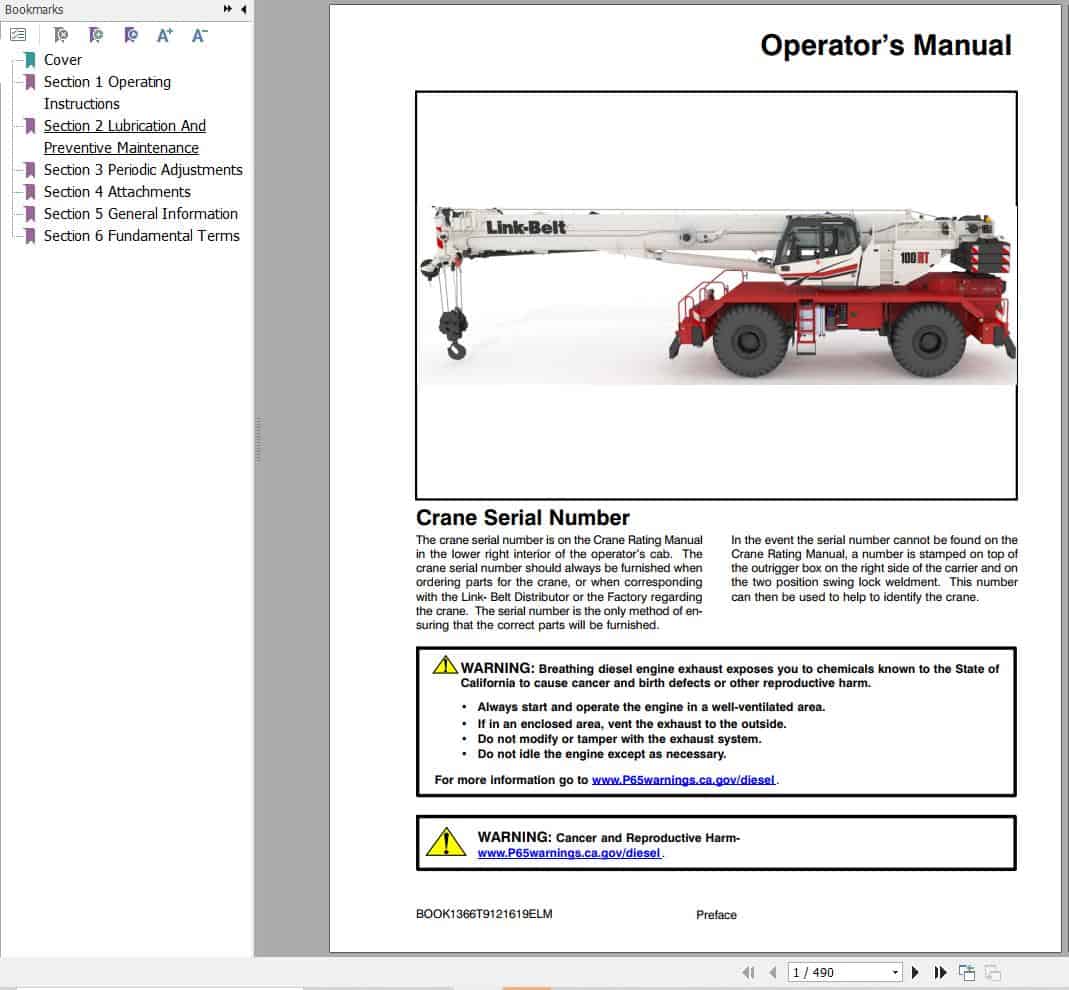 Link Belt Crane 80RT Operation Manual (1)