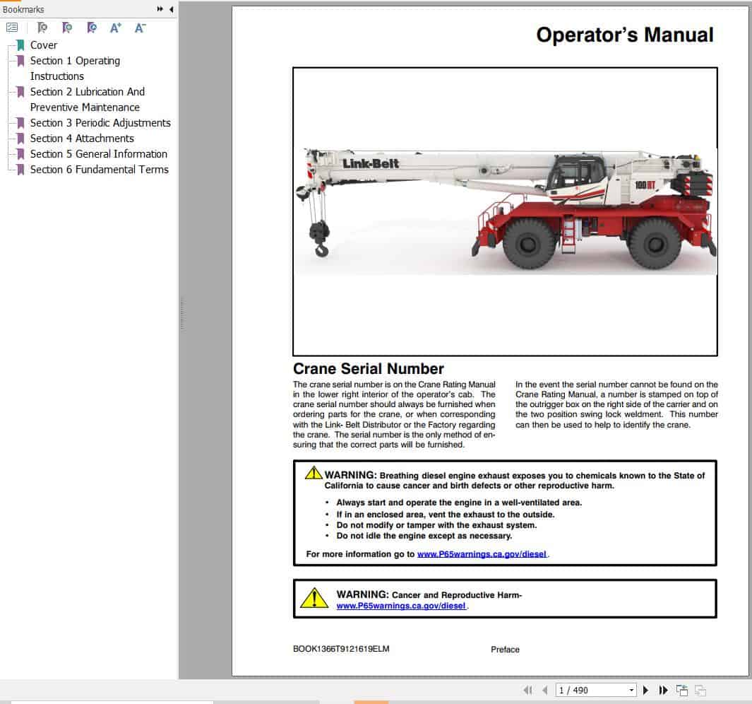 Link Belt Crane 90RT Operation Manual (1)