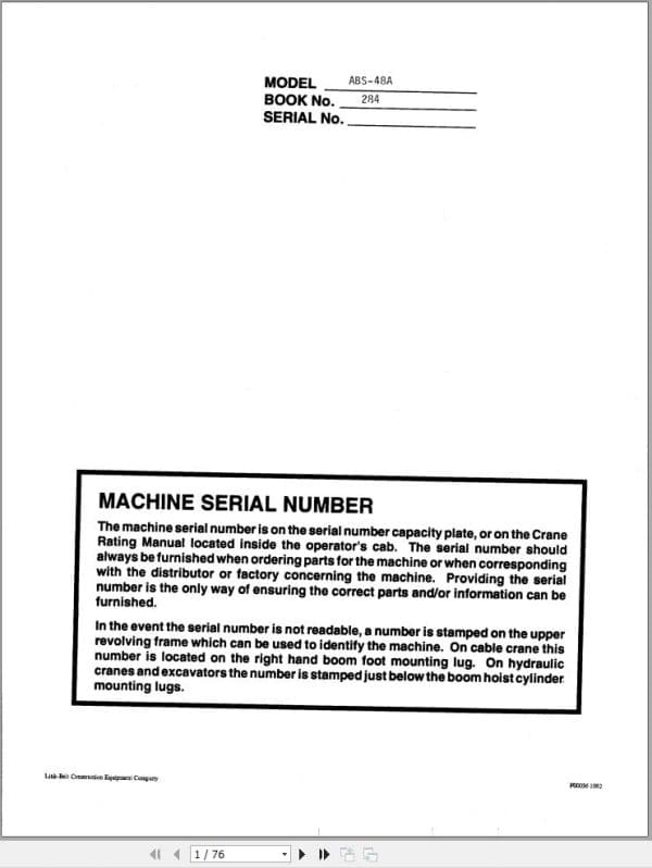 Link Belt Crane ABS 48A Operation Manual 284 (1)