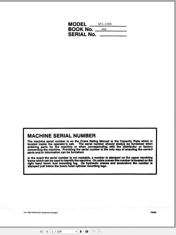 Link Belt Crane API 108B Operation Manual 465 (1)