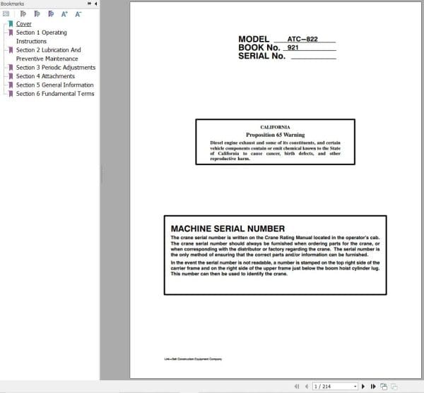 Link Belt Crane ATC 822 Operation Manual (1)