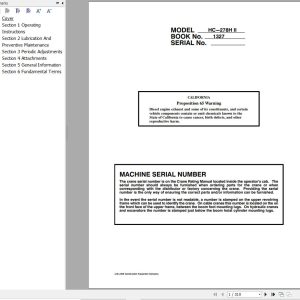 Link Belt Crane HC 278H II Operation Manual (1)