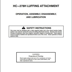 Link Belt Crane HC 278H Luffing Attachment Operation Manual (1)