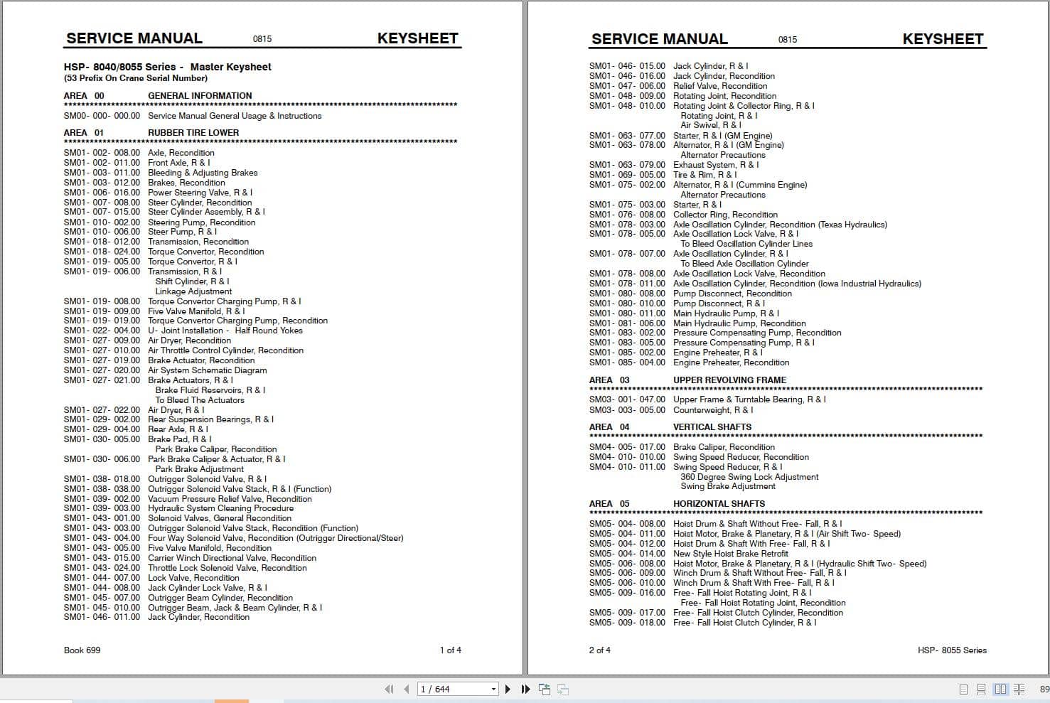 Link Belt Crane HSP 8033XL Service Manual (1)