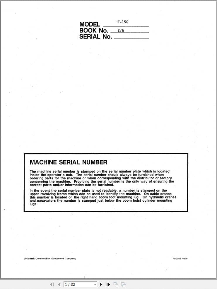 Link Belt Crane HT 150 Operation Manual 276 (1)