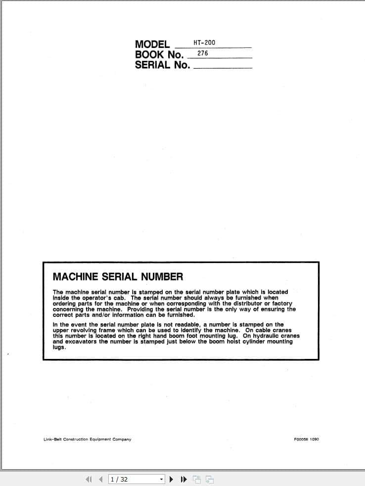Link Belt Crane HT 200 Operation Manual 276 (1)