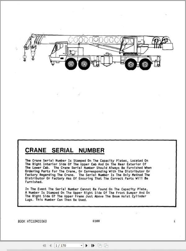 Link Belt Crane HTC 1050 Operation Manual (1)