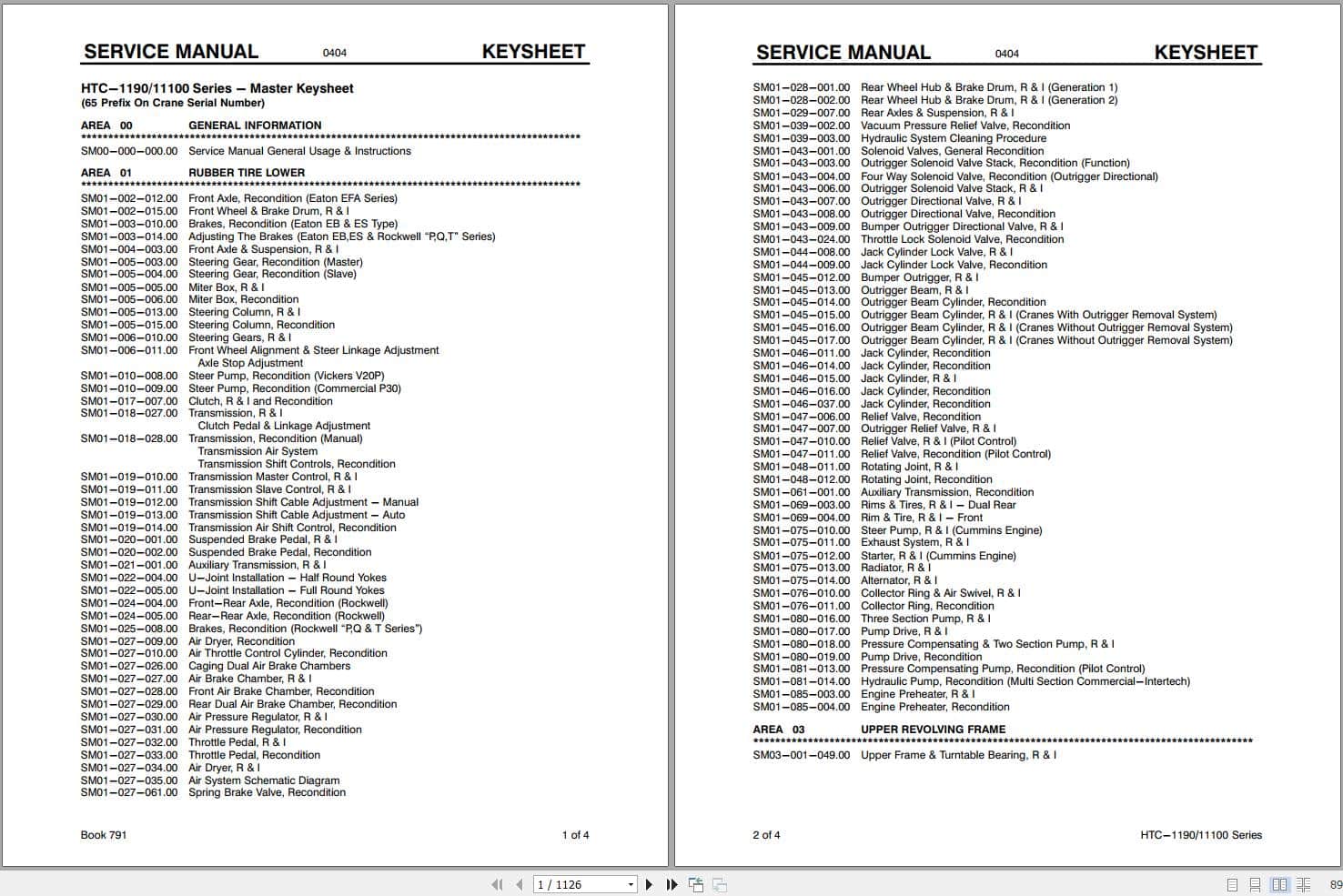 Link Belt Crane HTC 11100 Service Manual (1)