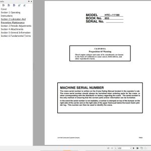Link Belt Crane HTC 11100A Operation Manual (1)