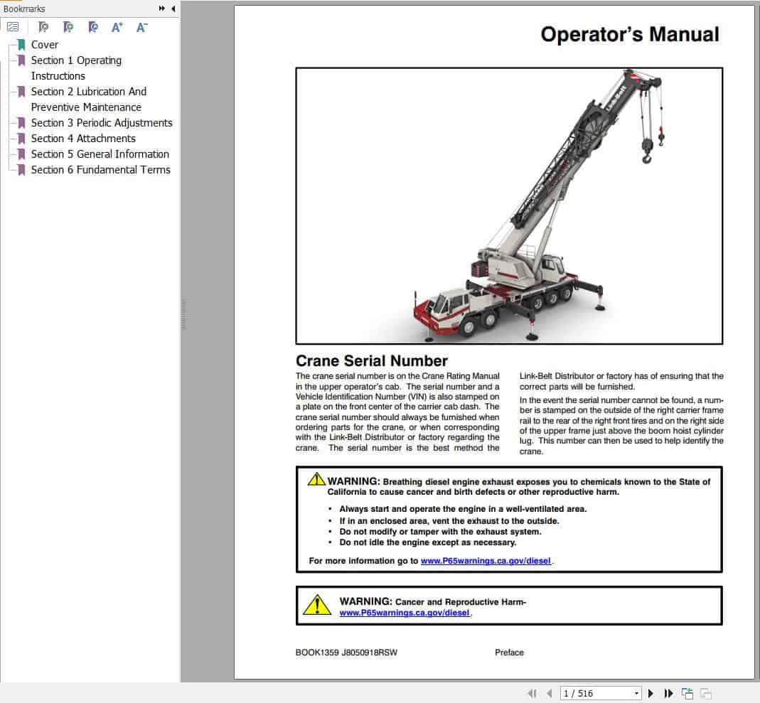 Link Belt Crane HTC 3140 Operation Manual (1)