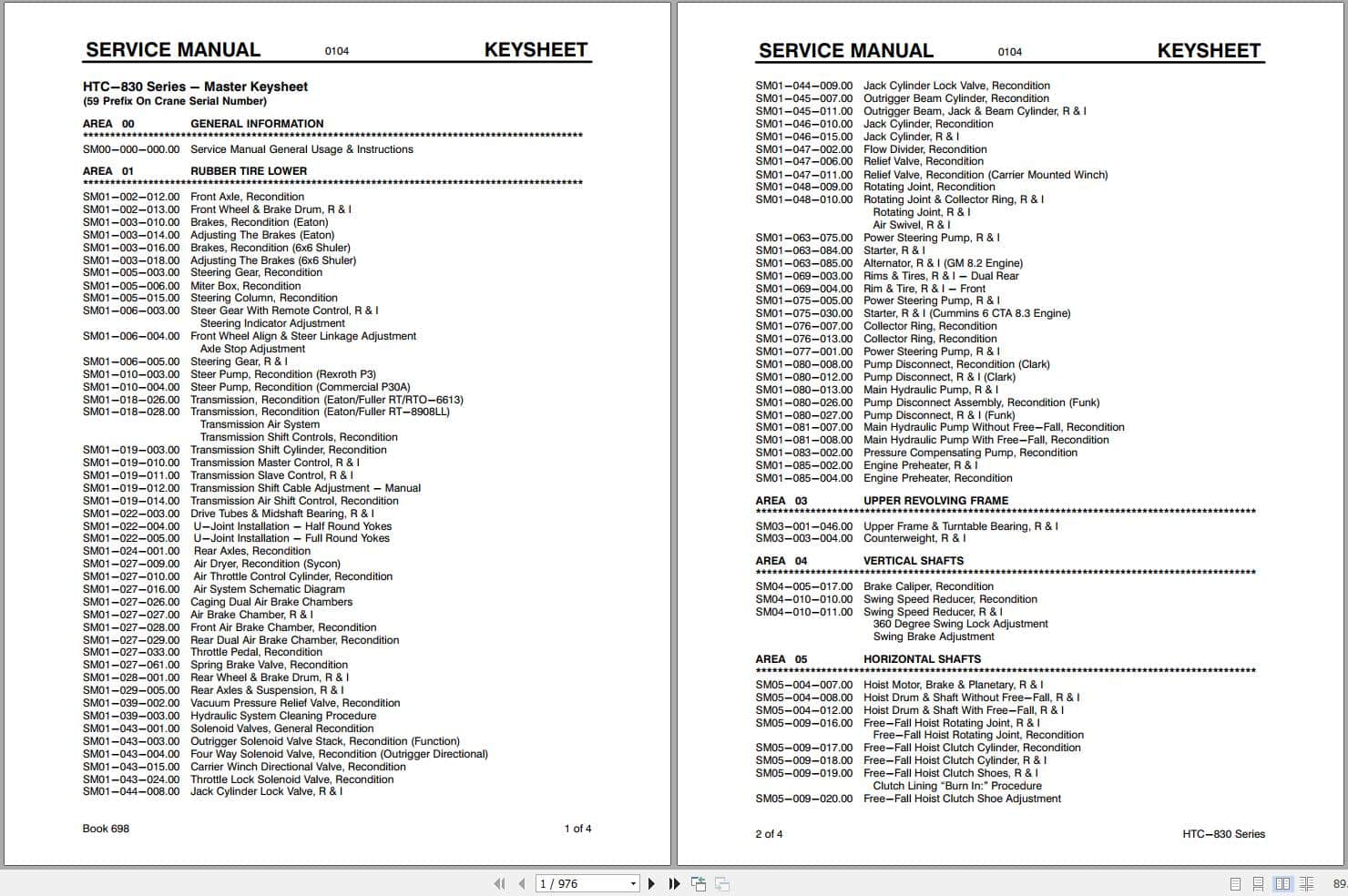 Link Belt Crane HTC 814 Service Manual (1)