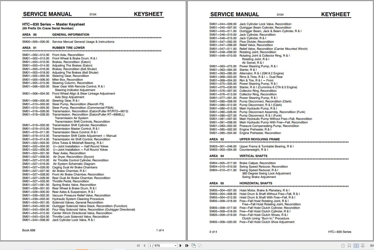 Link Belt Crane HTC 814XL Service Manual (1)