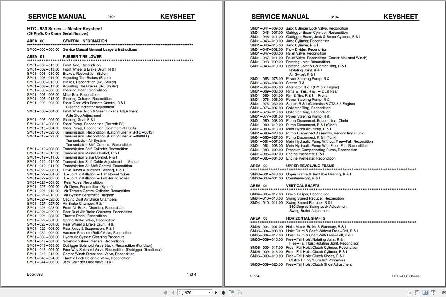 Link Belt Crane HTC 820 Service Manual (1)