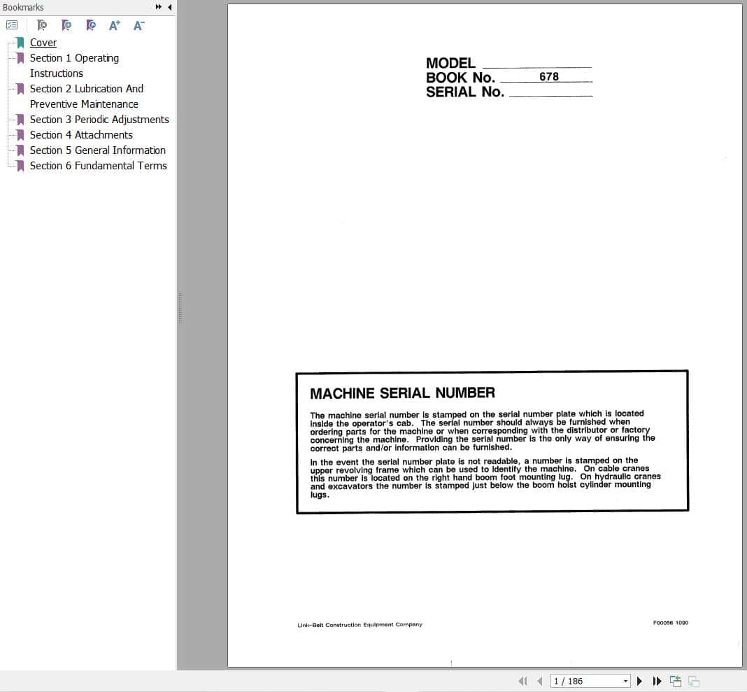 Link Belt Crane HTC 825S Operation Manual (1)