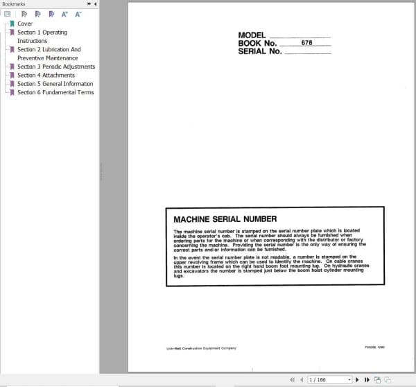 Link Belt Crane HTC 828S Operation Manual (1)