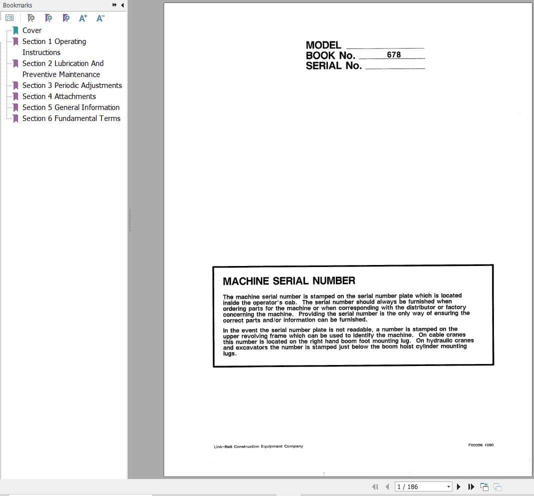 Link Belt Crane HTC 828S Operation Manual (1)