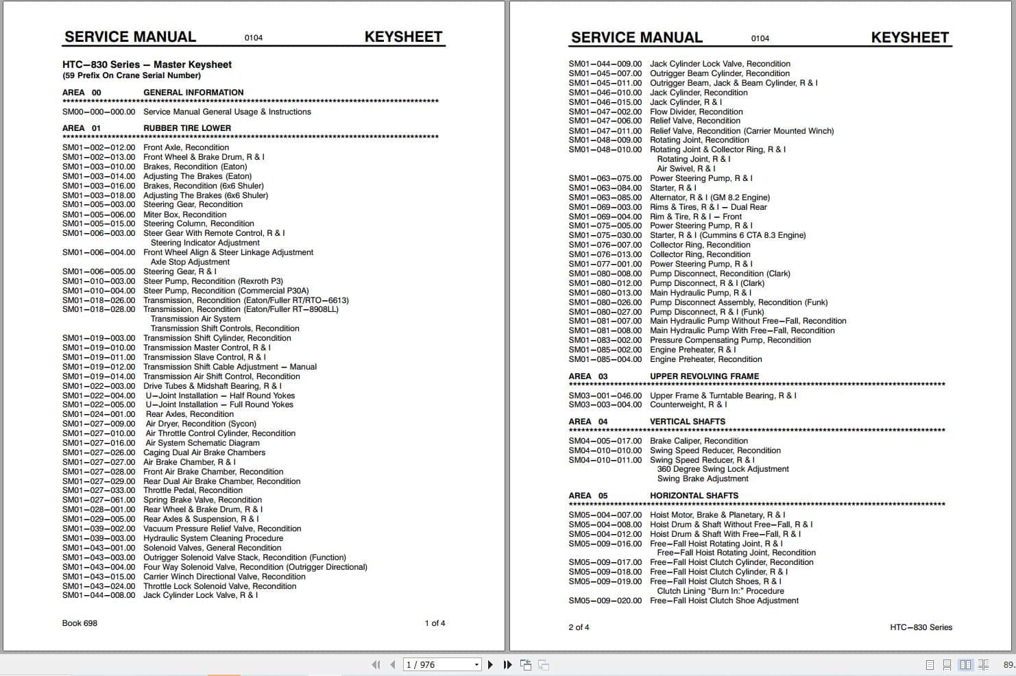 Link Belt Crane HTC 830 Service Manual (1)