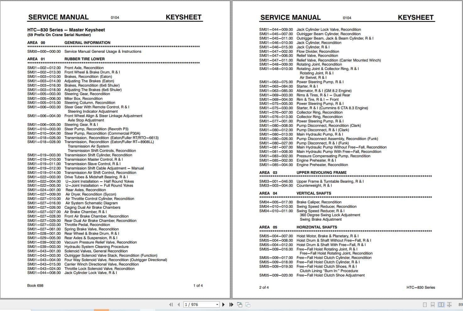 Link Belt Crane HTC 835 Service Manual (1)