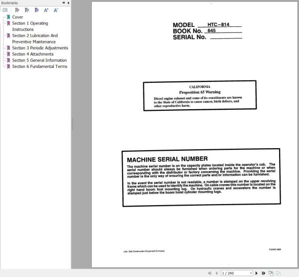 Link Belt Crane HTC 860 Operation Manual (1)