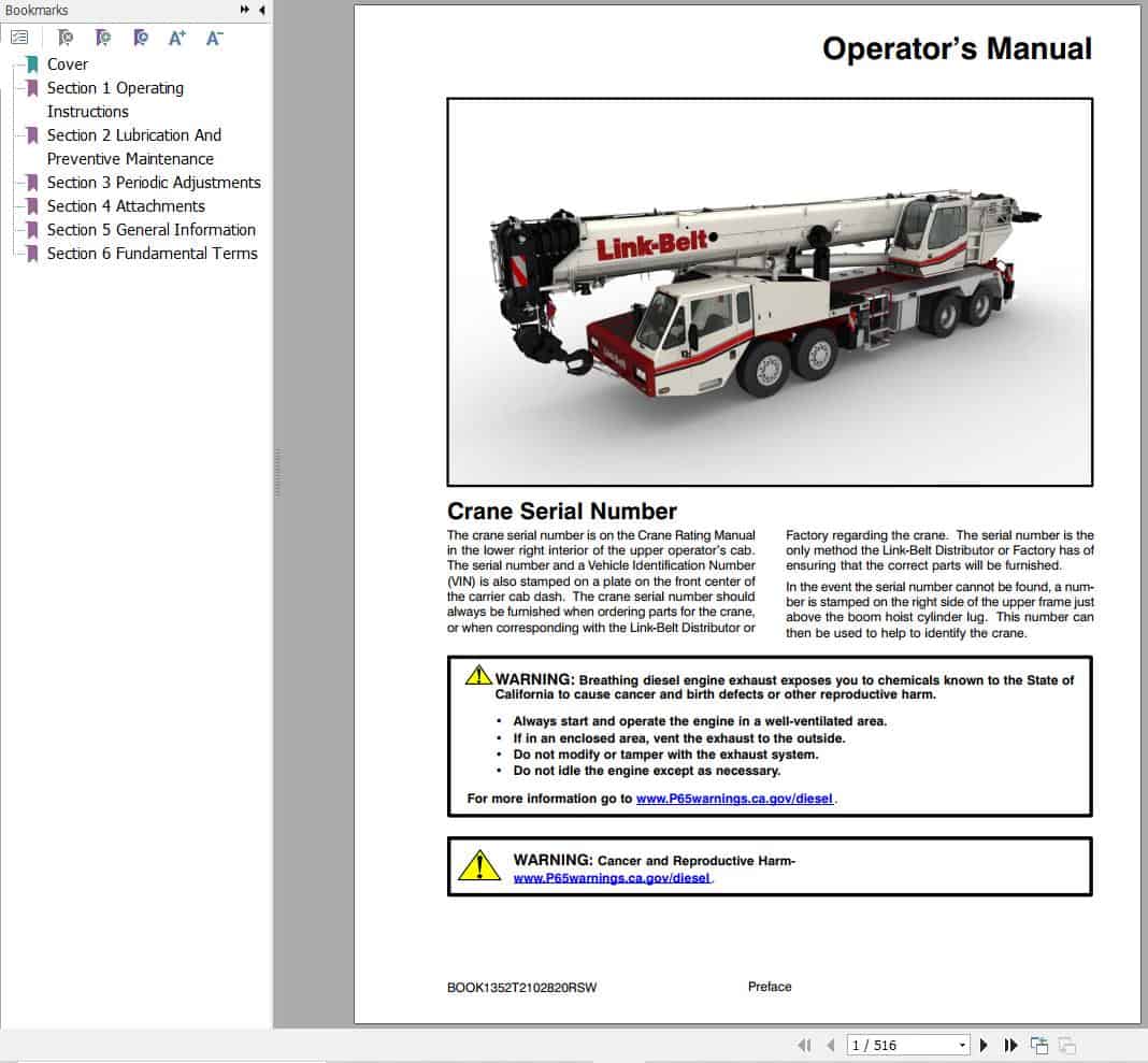 Link Belt Crane HTC 86100XL Operation Manual (1)