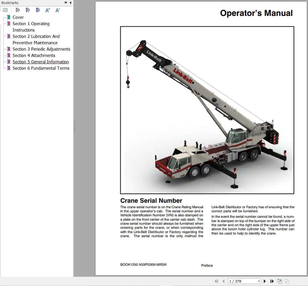 Link Belt Crane HTC 86100XP Operation Manual (1)