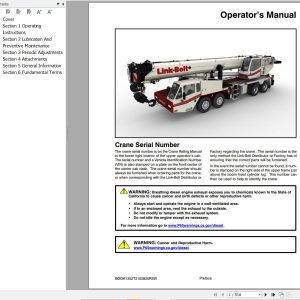 Link Belt Crane HTC 86110 Operation Manual (1)