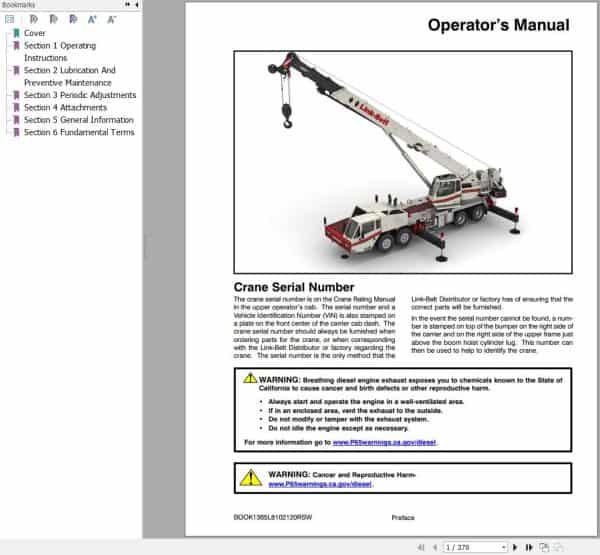 Link Belt Crane HTC 8640SL Operation Manual (1)