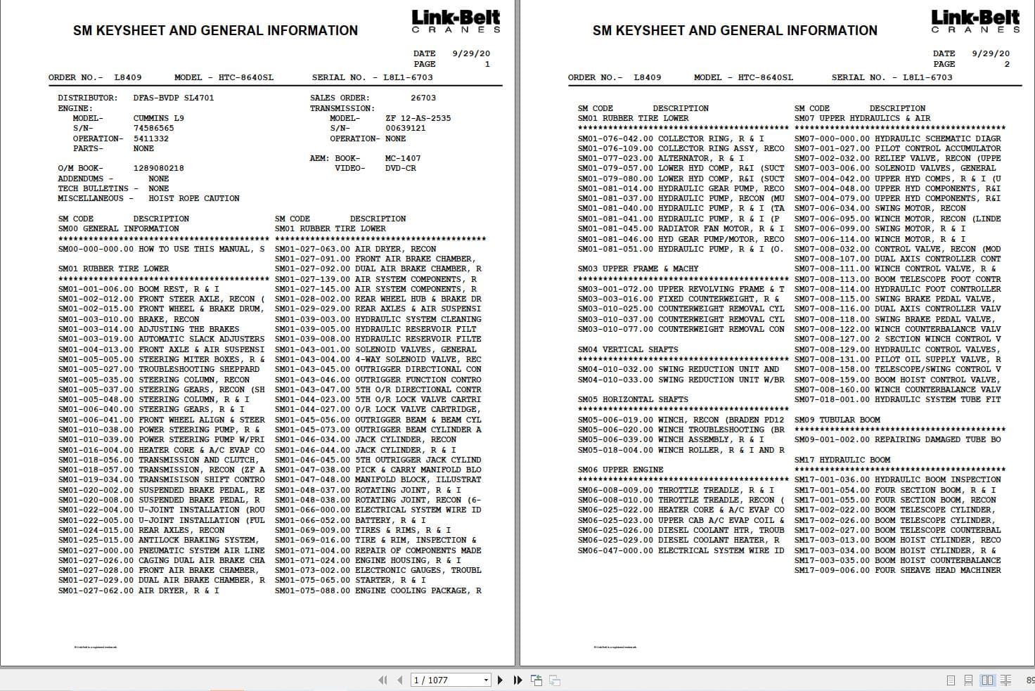 Link Belt Crane HTC 8640SL Service Manual (1)