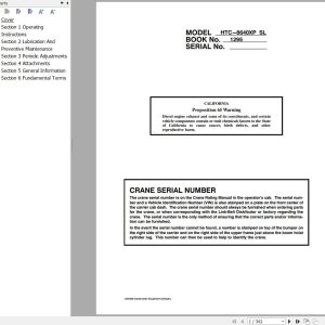 Link Belt Crane HTC 8640XP SL Operation Manual (1)