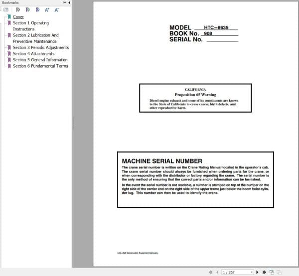 Link Belt Crane HTC 8640f Operation Manual (1)