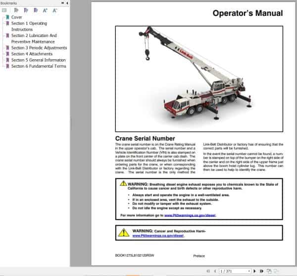Link Belt Crane HTC 8650 II Operation Manual (1)