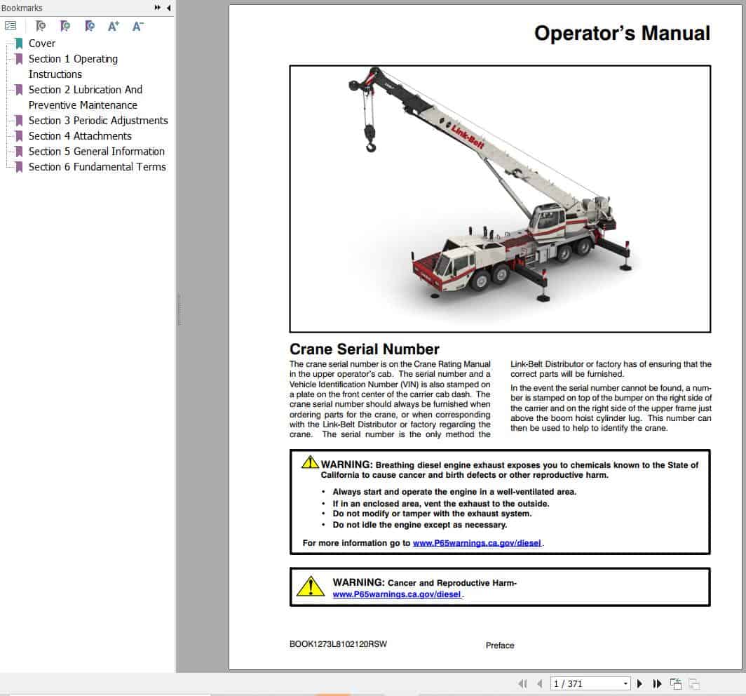 Link Belt Crane HTC 8650 II Operation Manual (1)