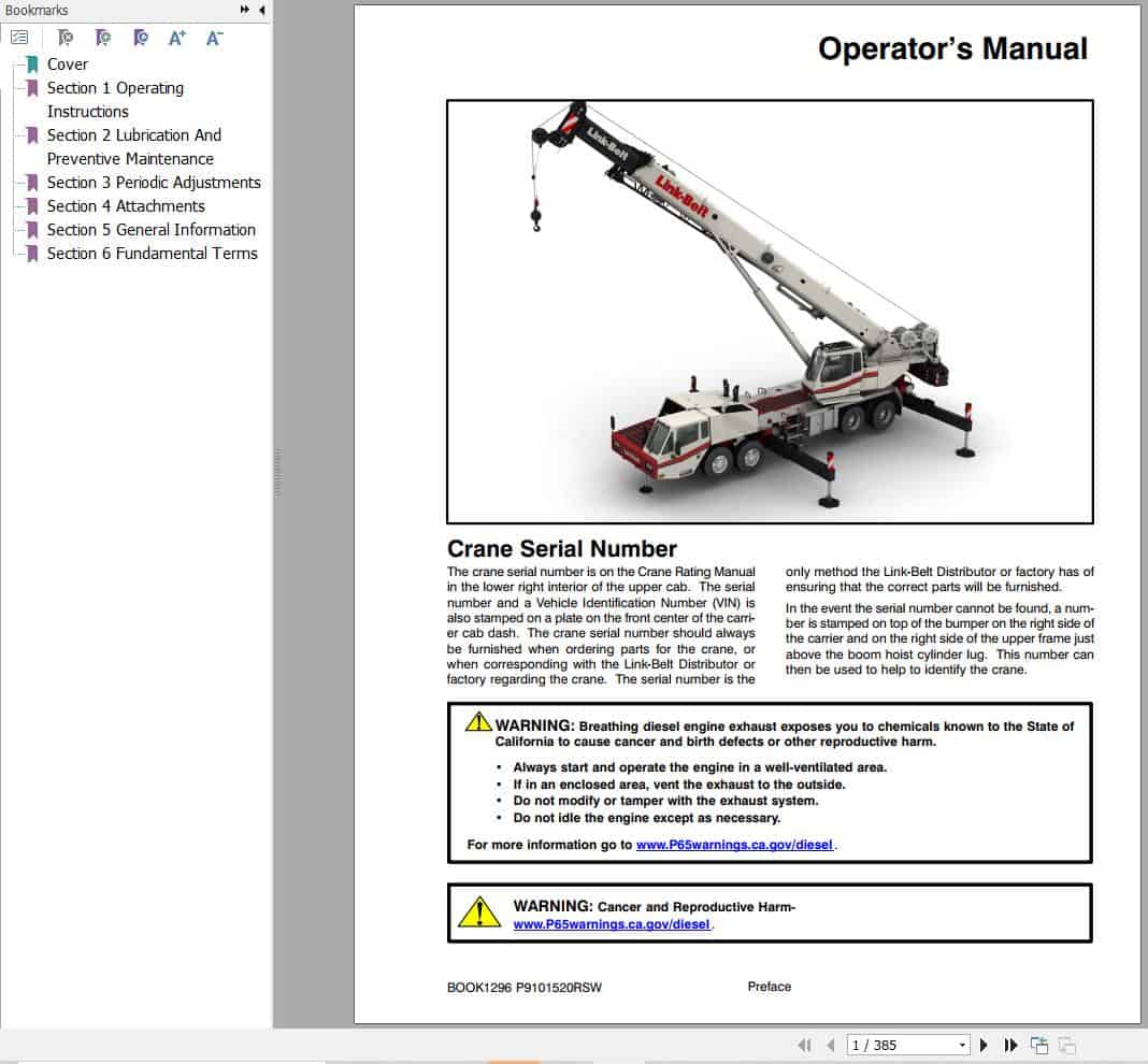 Link Belt Crane HTC 8650XL II Operation Manual (1)