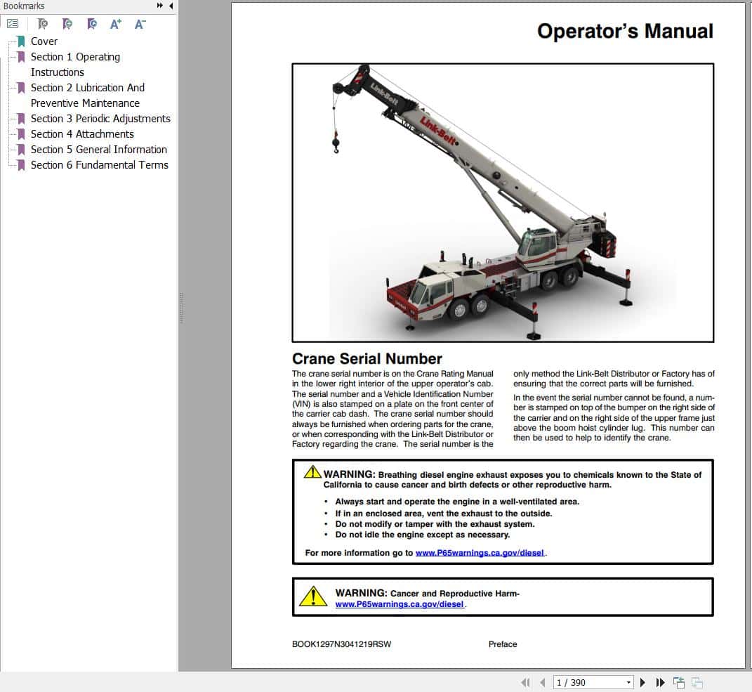 Link Belt Crane HTC 8650XL Operation Manual (1)
