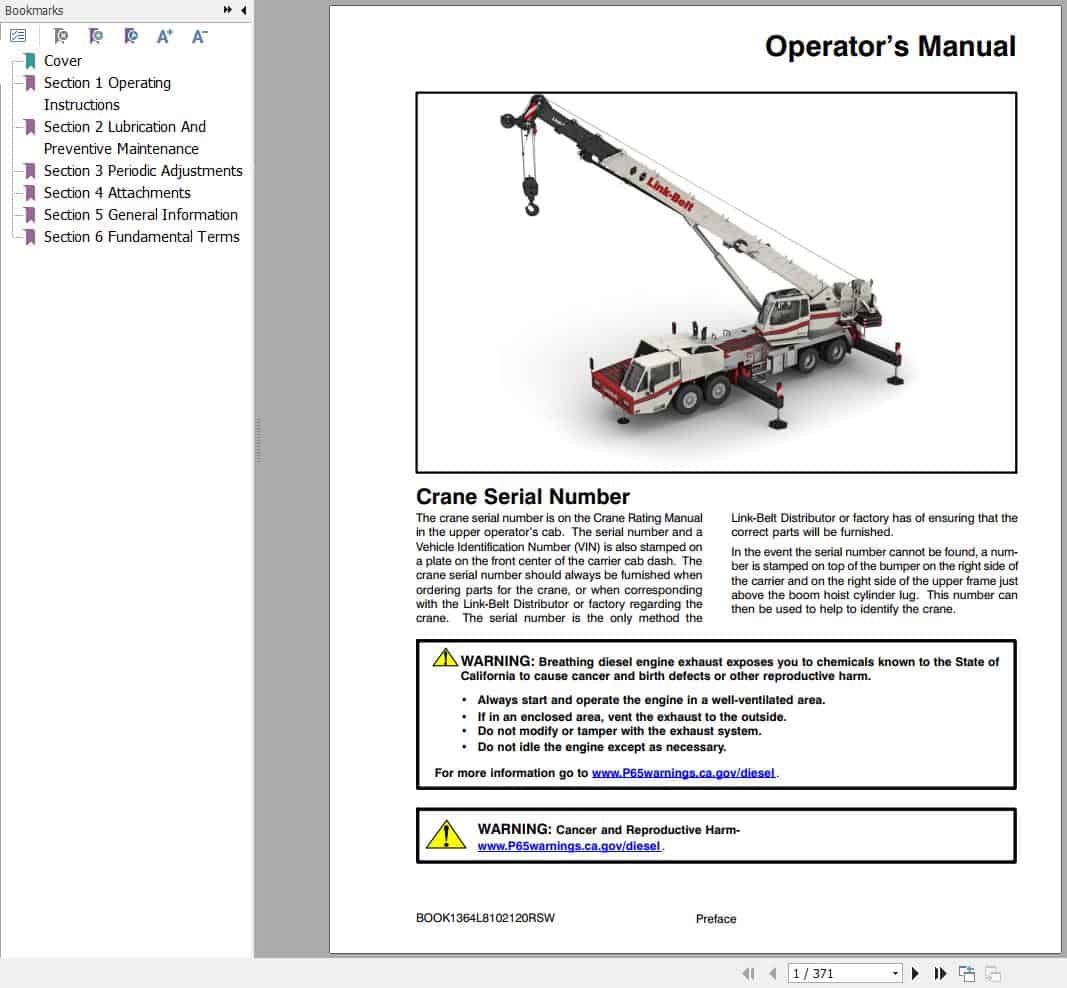 Link Belt Crane HTC 8660 II Operation Manual (1)