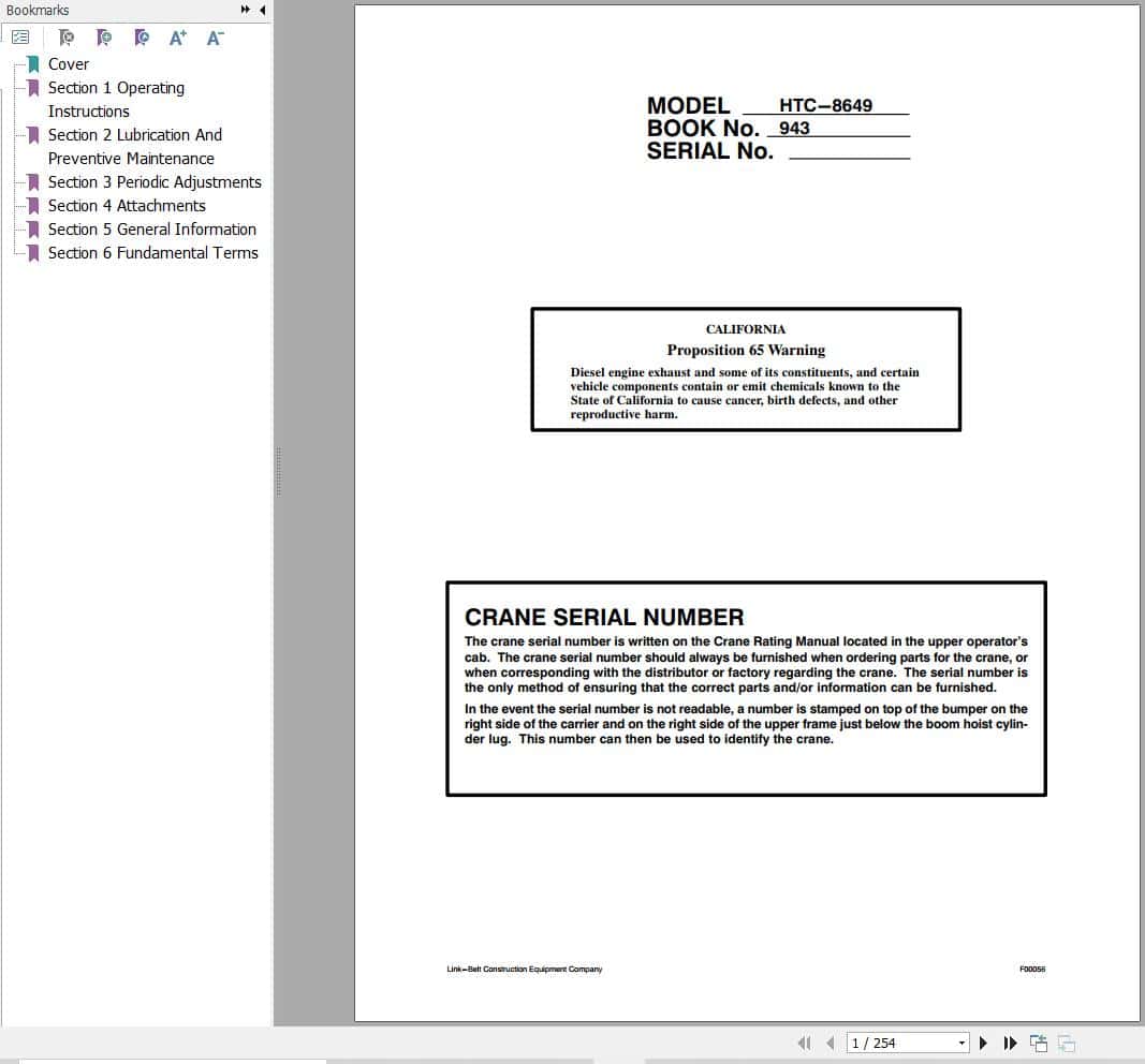 Link Belt Crane HTC 8660 Operation Manual (1)