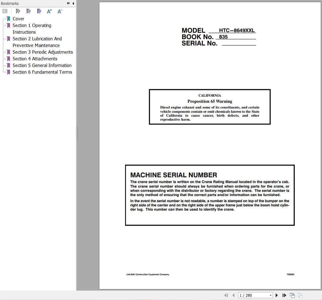 Link Belt Crane HTC 8670 Operation Manual (1)