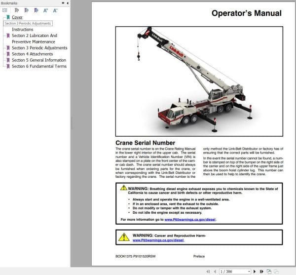 Link Belt Crane HTC 8675 II Operation Manual (1)