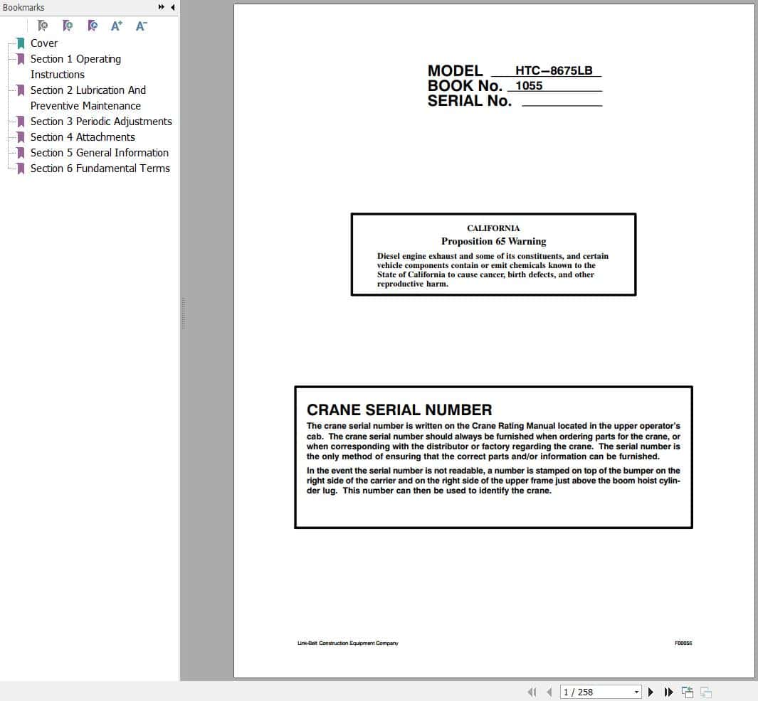 Link Belt Crane HTC 8675LB Operation Manual (1)