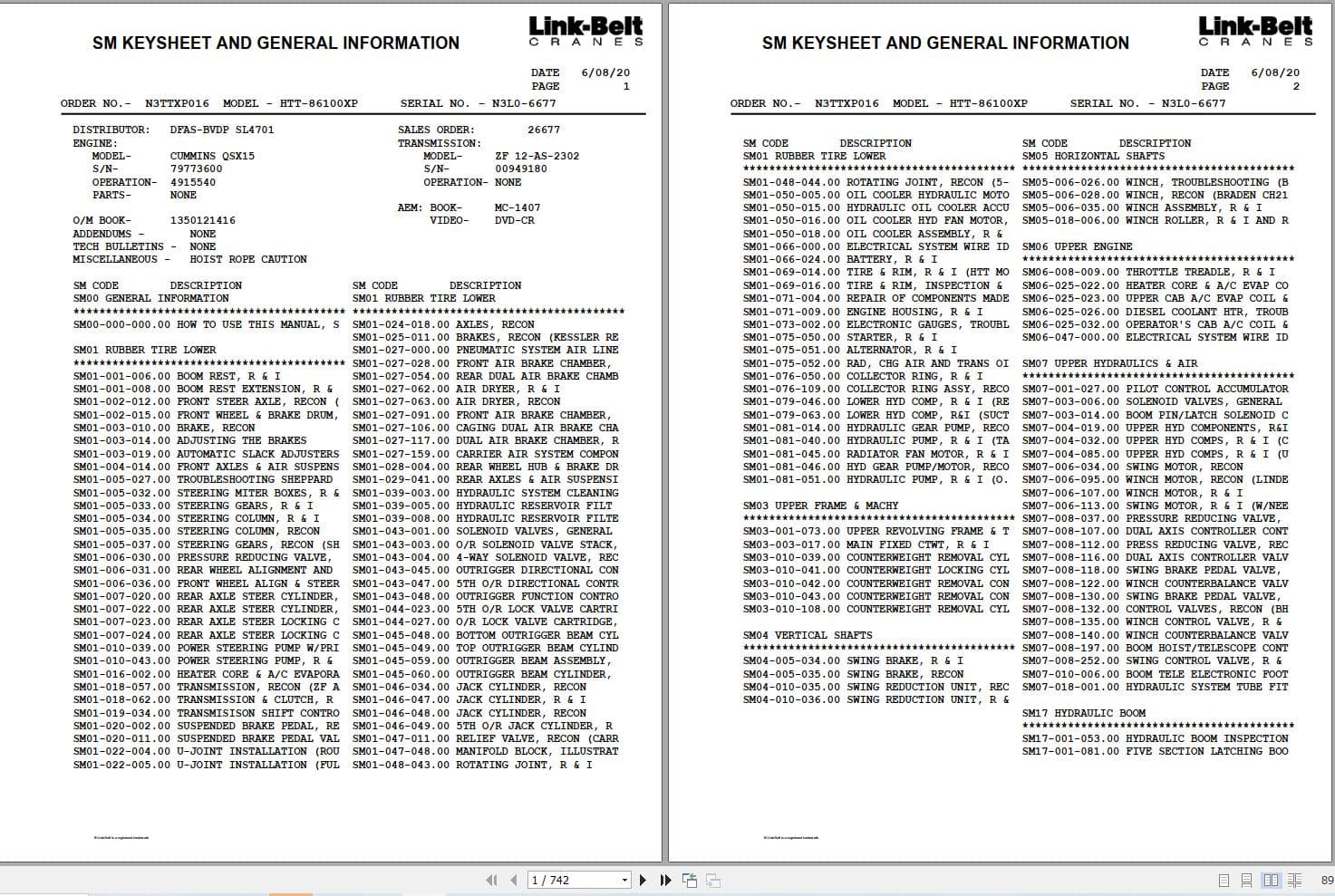 Link Belt Crane HTT 86100XP Service Manual (1)