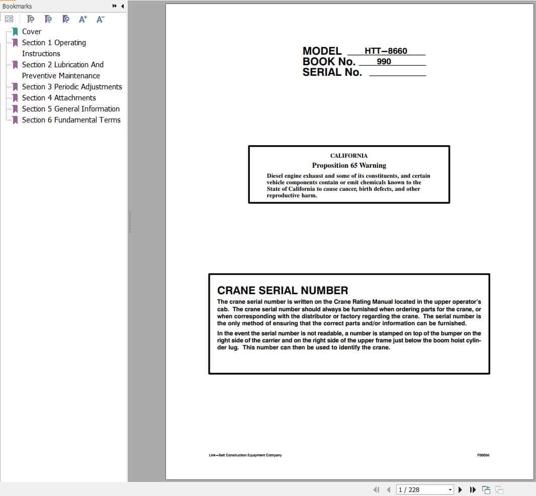 Link Belt Crane HTT 8660 Operation Manual (1)