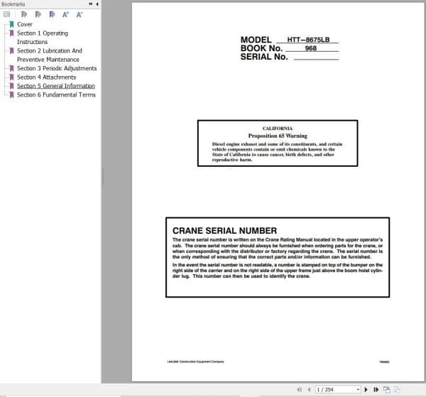 Link Belt Crane HTT 8670LB Operation Manual (1)