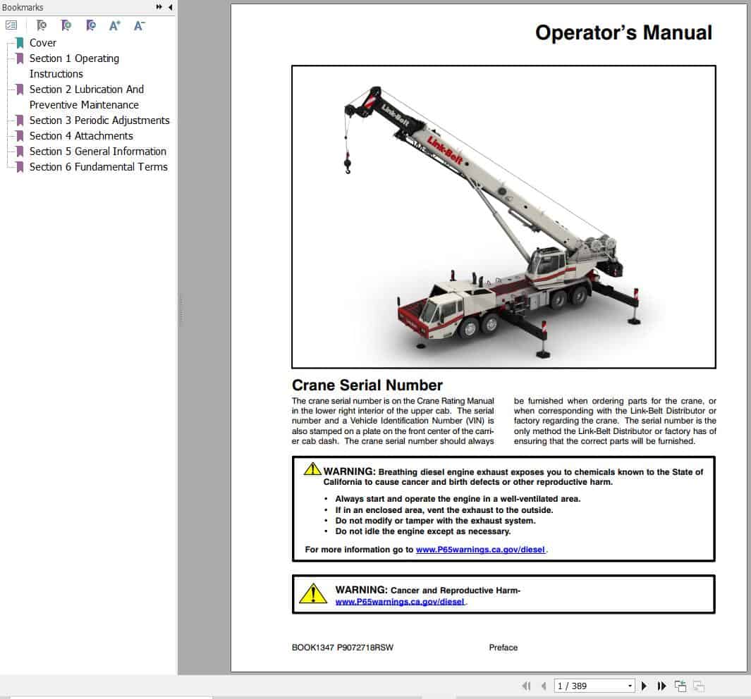 Link Belt Crane HTT 8675 II Operation Manual (1)